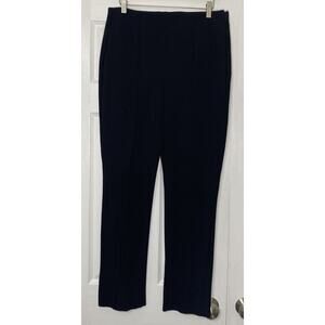 Chico’s Dress Pants Women's Size 1 Medium 8 Black Side Zip Stretch Pintuck Front